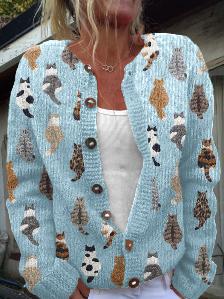 Bramley | La chaqueta de punto con estampado de gatos
