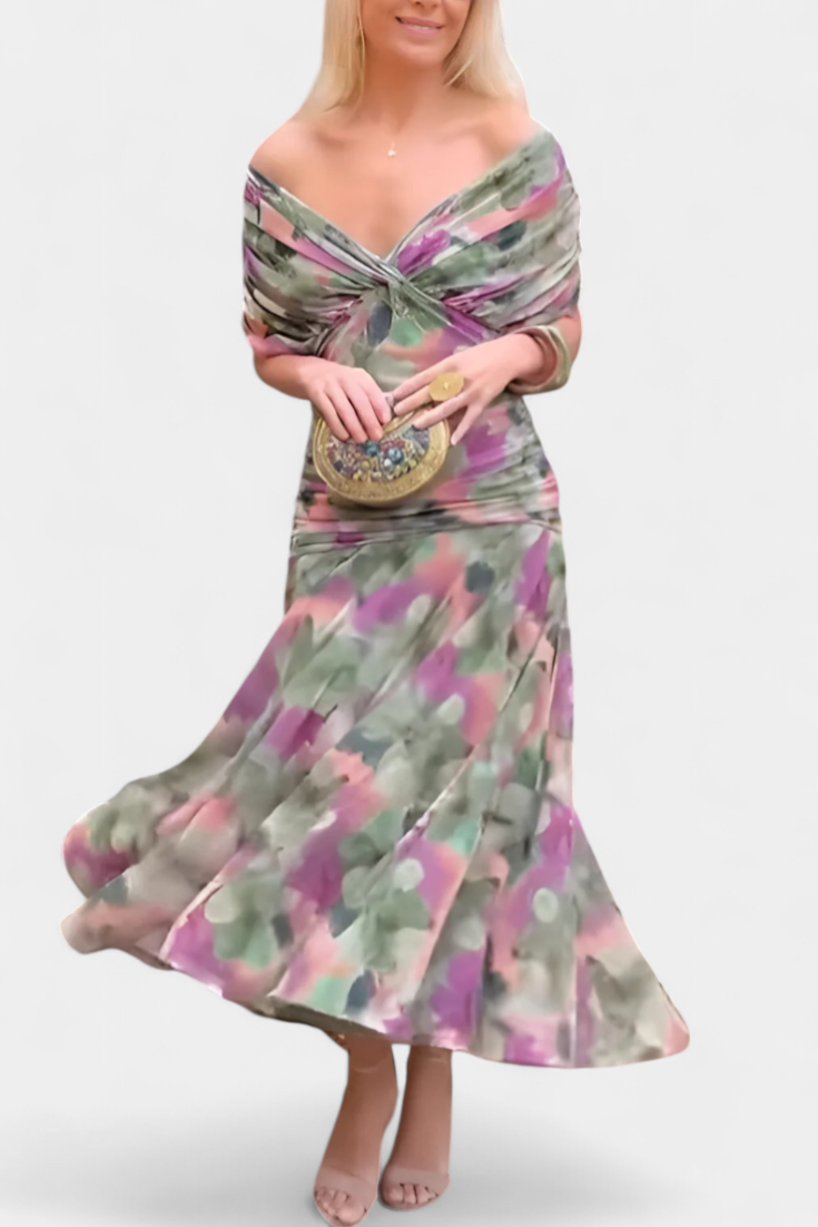 Hayden™ Vestido largo floral con escote en V