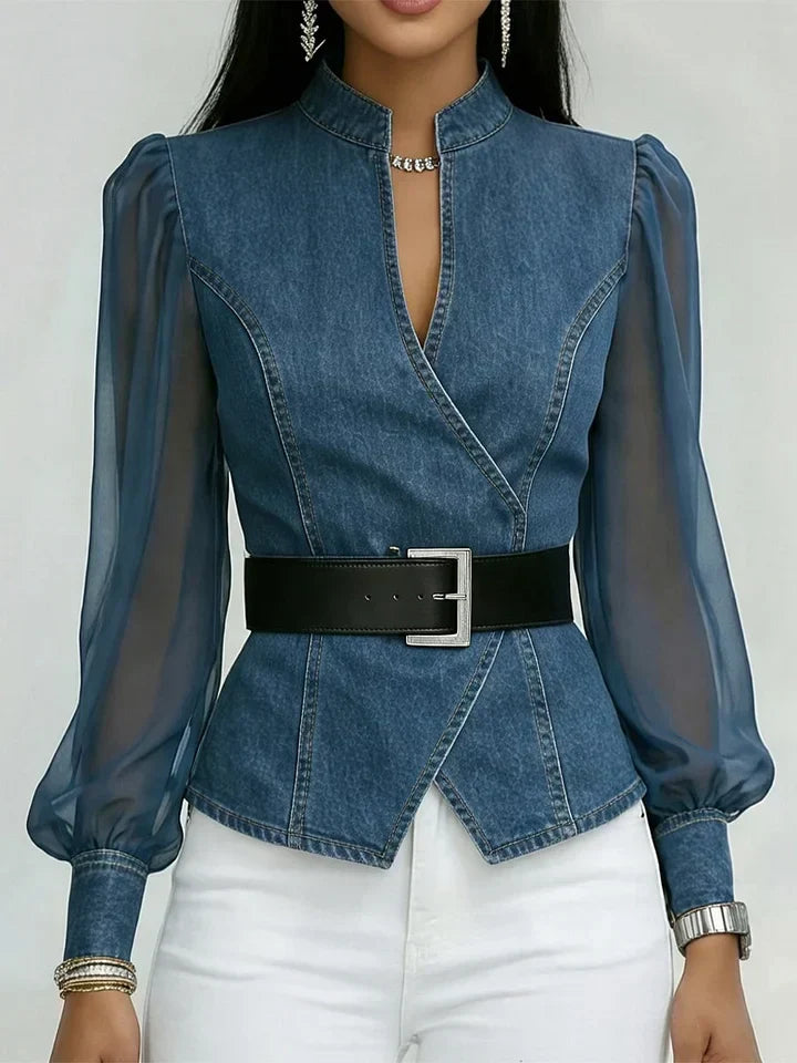 Valerie: blusa vaquera estructurada para mujer