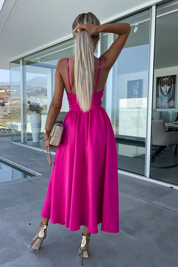 Vestido midi Florida Keys Cutie con bolsillos, aberturas y abertura en la falda