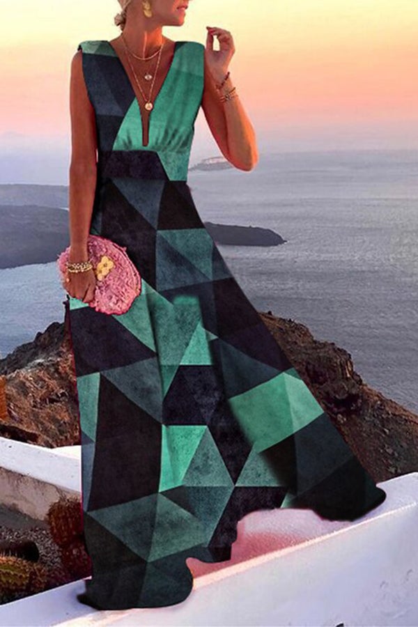 Vestido largo de fiesta Nuevo Romance con escote de pico
