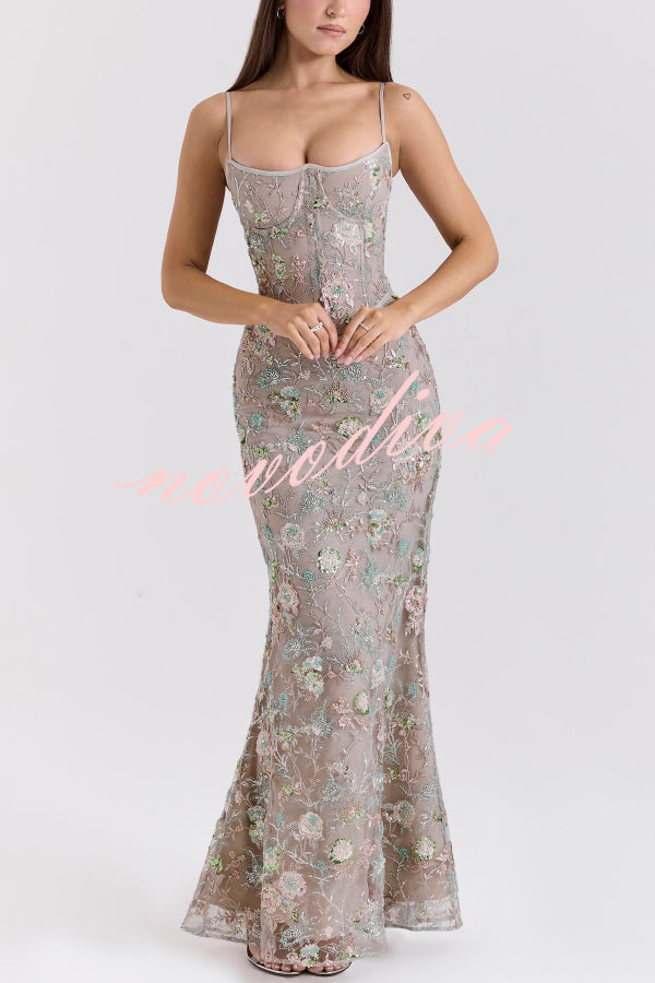 Vestido largo elegante y ajustado con cuello halter, sin mangas, espalda descubierta y lazada