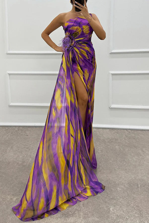 Celia | Vestido de Noche Drapeado de un Hombro