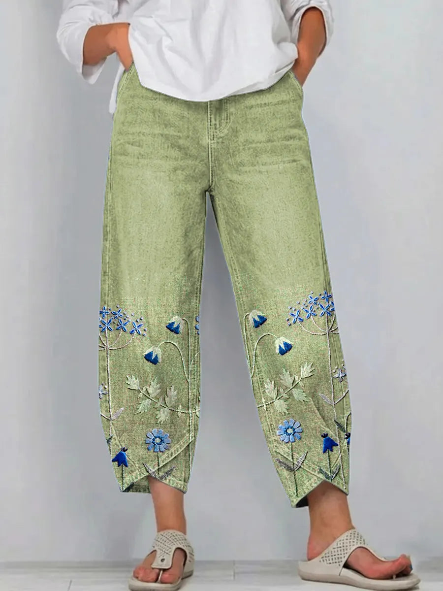 Aven | Pantalón informal bordado