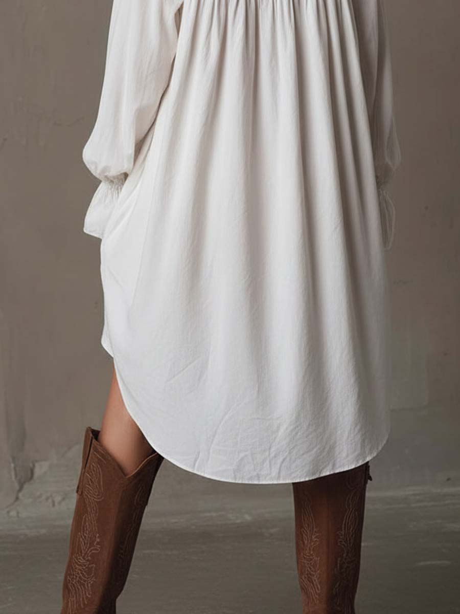 Anastasia™ | Vestido corto camisero de encaje