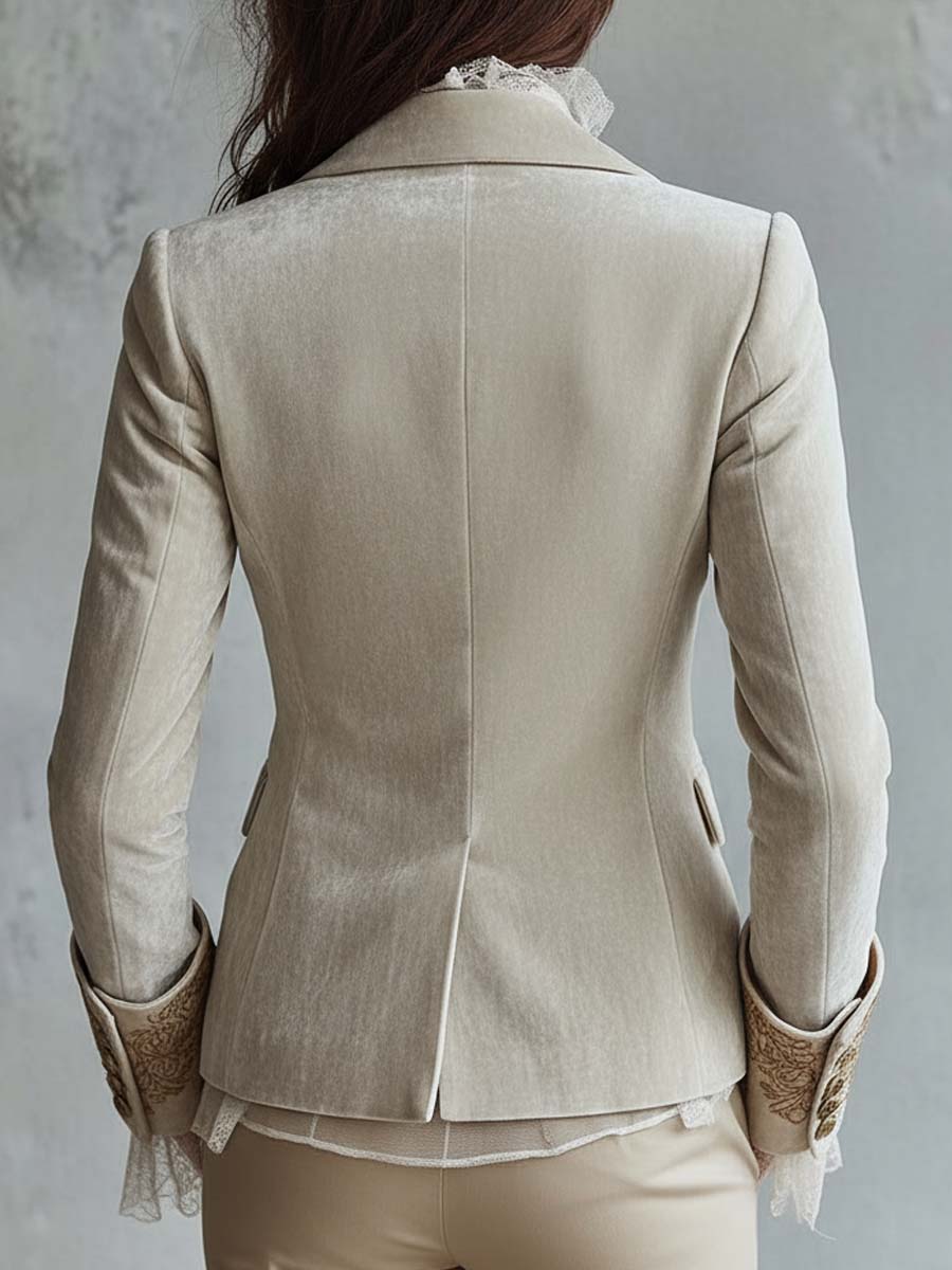 Constanza | Blazer Marfil Bordado de Vestir
