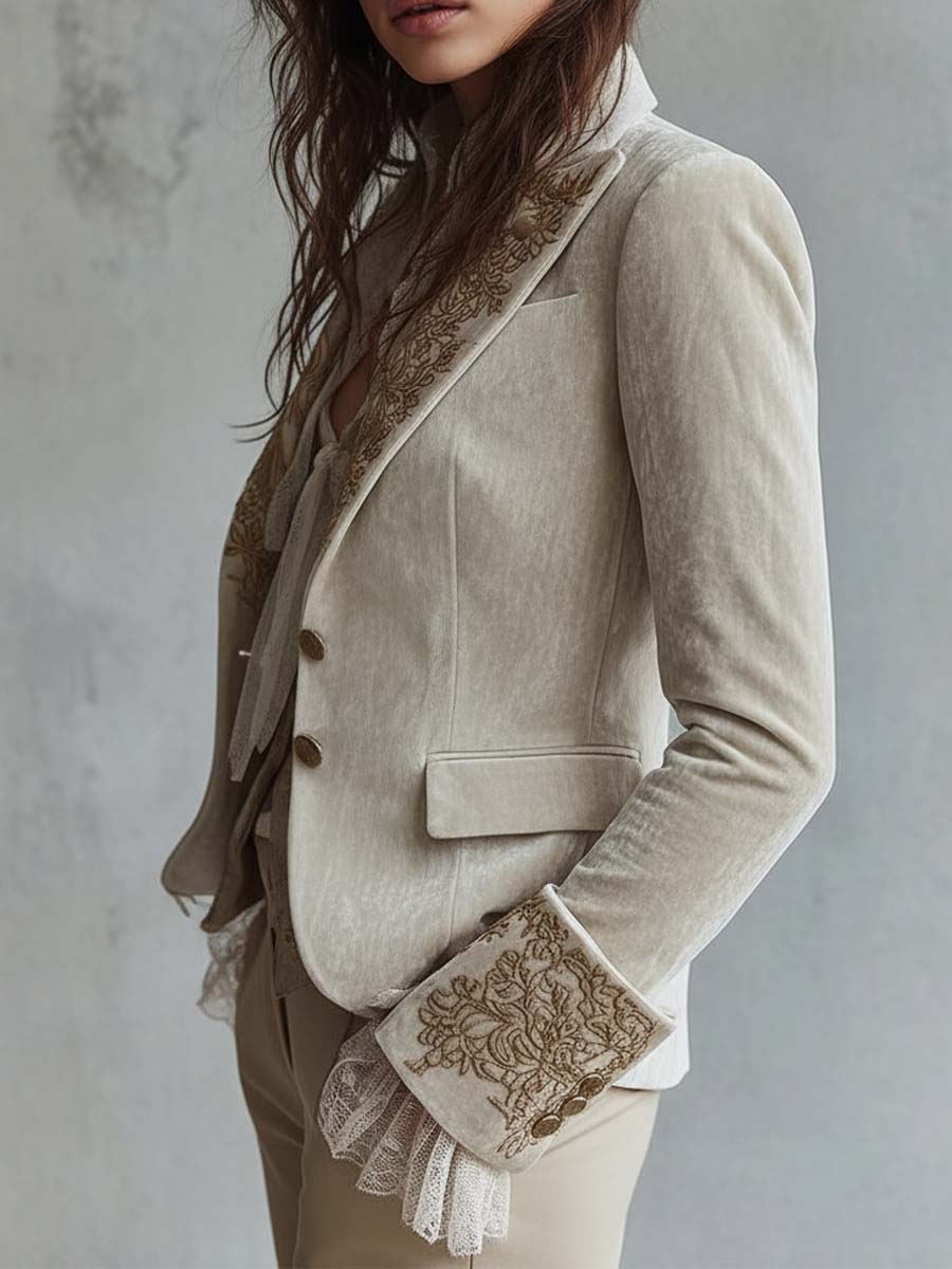 Constanza | Blazer Marfil Bordado de Vestir