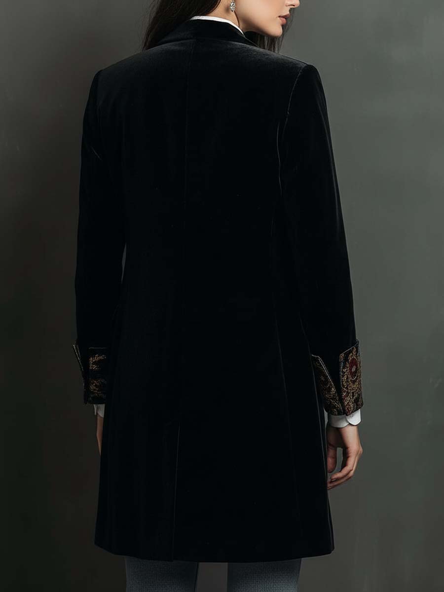 Leonor | Blazer Ajustado Estampado Barroco Negro