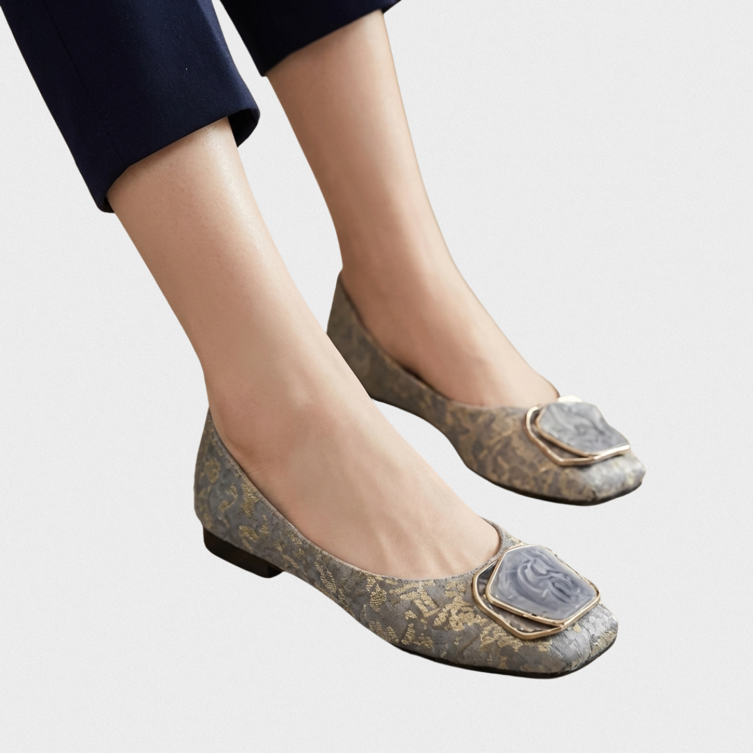 Liora™ | Bailarinas de Malla con Punta Cuadrada