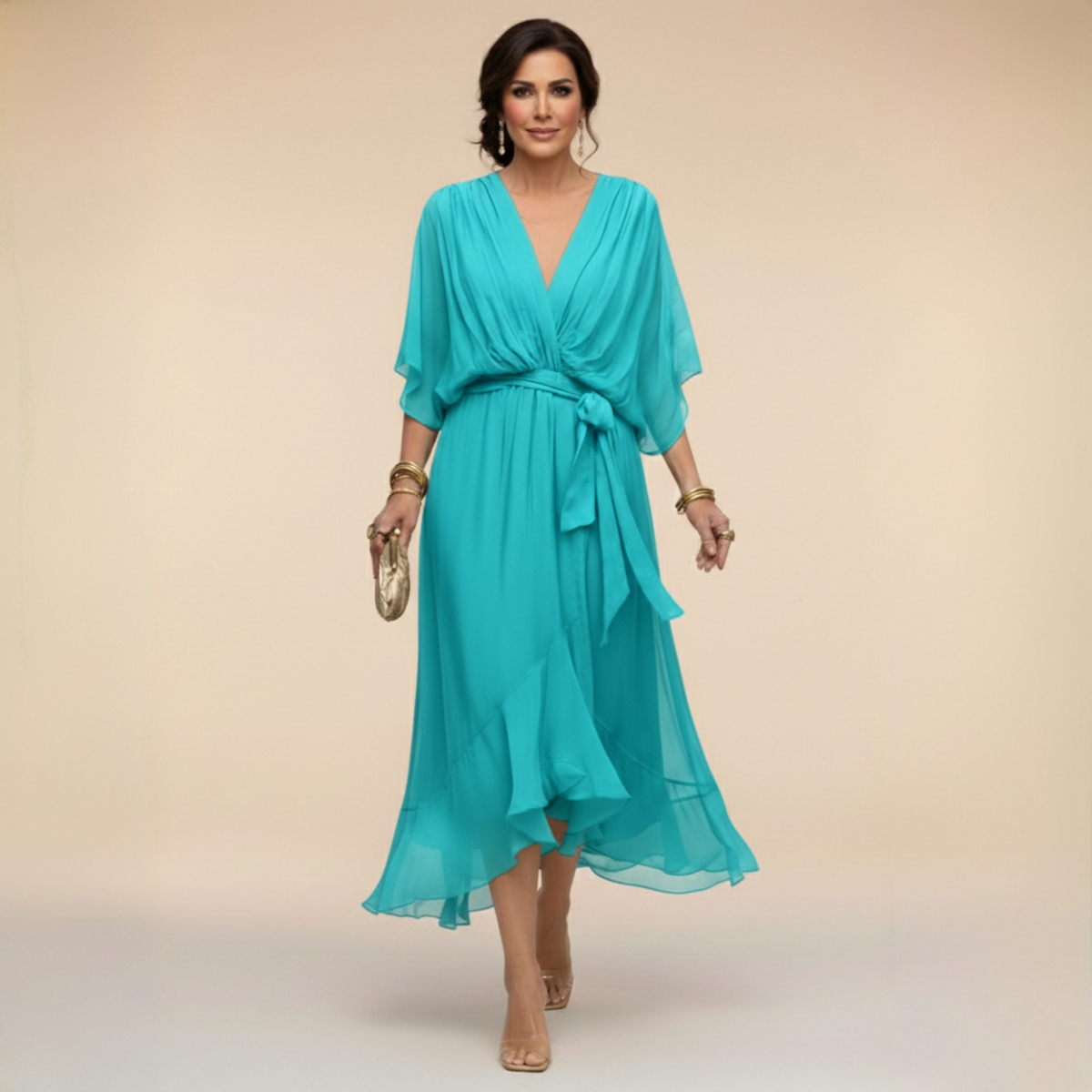 Verity | Vestido midi con escote en V