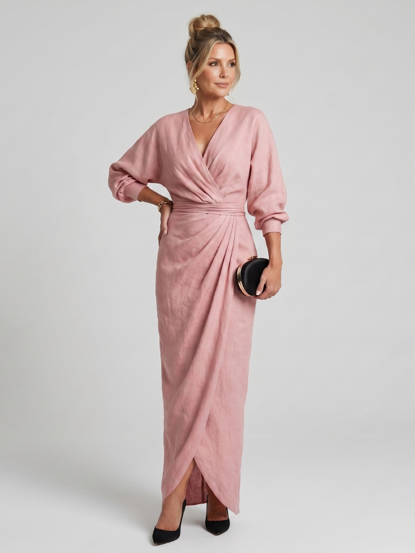 Beverly | Vestido Midi Cruzado Drapeado
