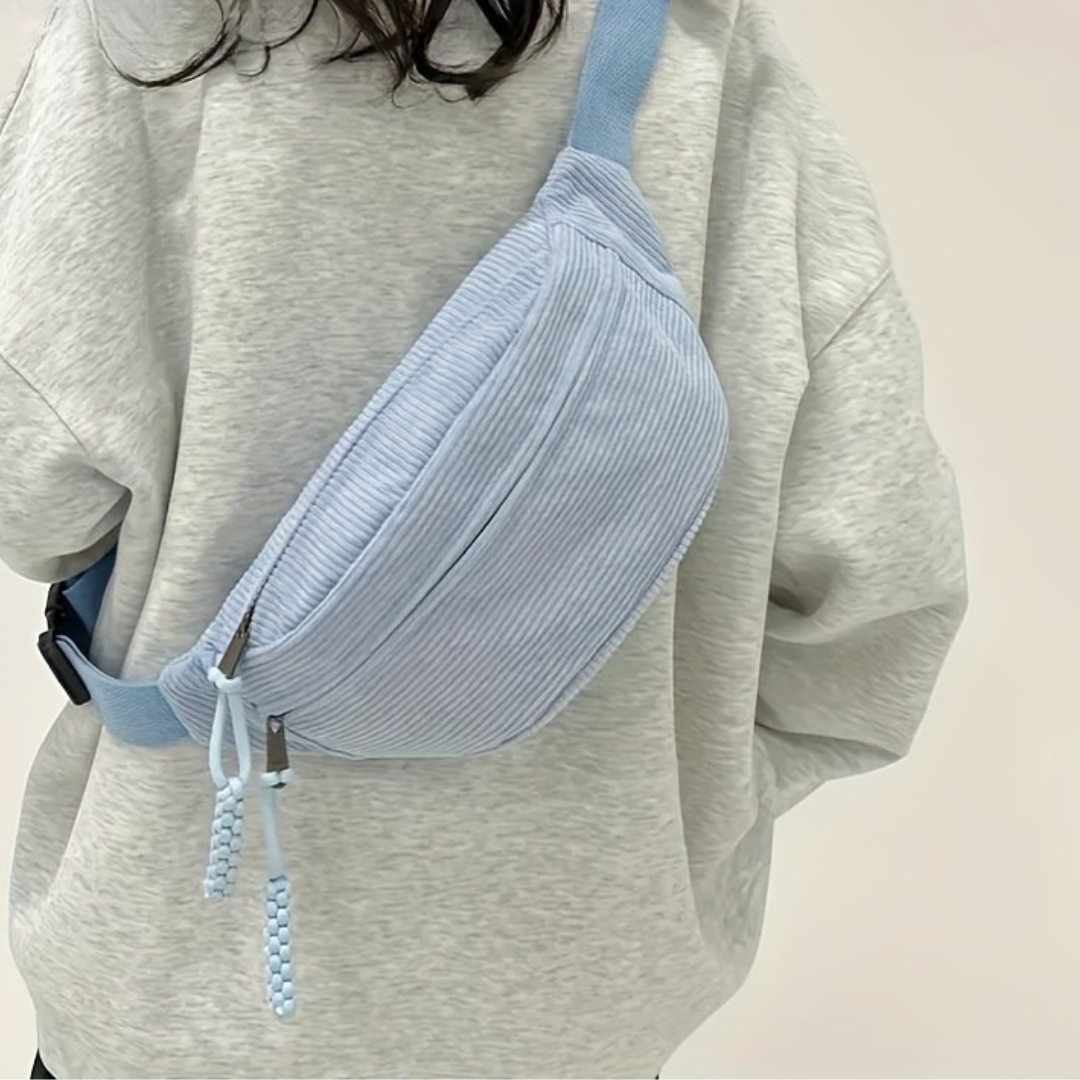 Celeste | Bolso de Hombro de Pana Azul