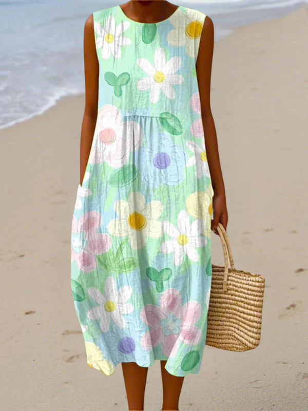 Ella | Vestido Midi de Flores Pastel