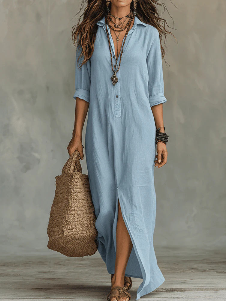 WILLOW | Vestido Largo sin Esfuerzo, Silueta Favorecedora, Versátil para el Día a Día