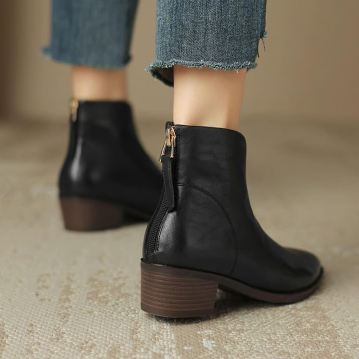 ZAFIRA™ | Botines de piel premium con tacón bajo