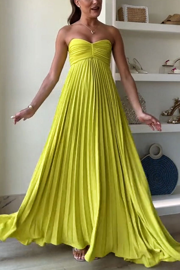 Vestido largo de fiesta Exquisite Princess plisado con hombros descubiertos y pañuelo