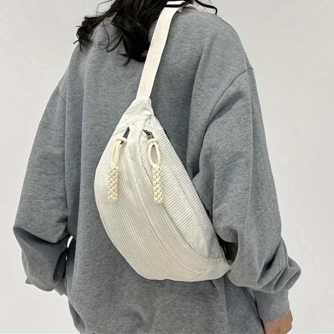 Ambra | Bolso de Hombro de Pana Marrón