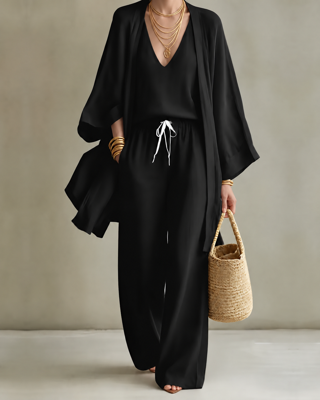 Tanisha™ Conjunto de 3 piezas efecto lino