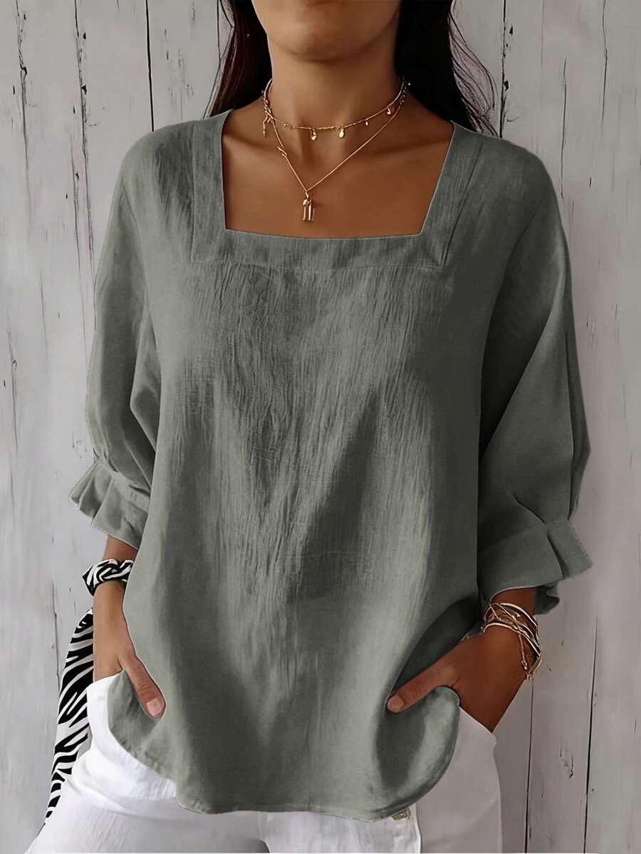 Sabrina - Blusa relajada con escote cuadrado