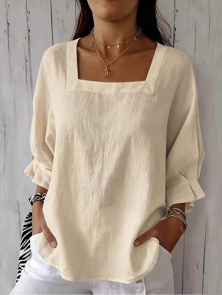 Sabrina - Blusa relajada con escote cuadrado
