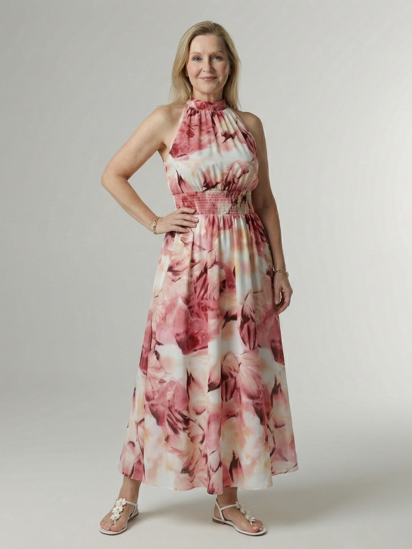 Winifred | Vestido Midi Halter Fruncido
