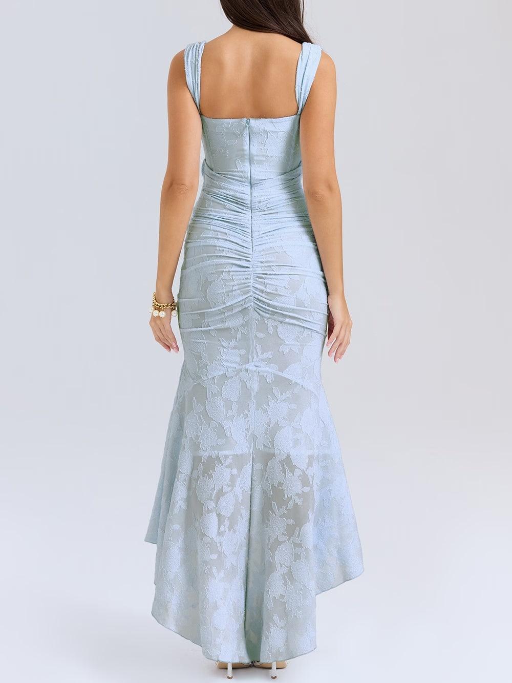 Selina | Vestido midi de encaje con cola de sirena