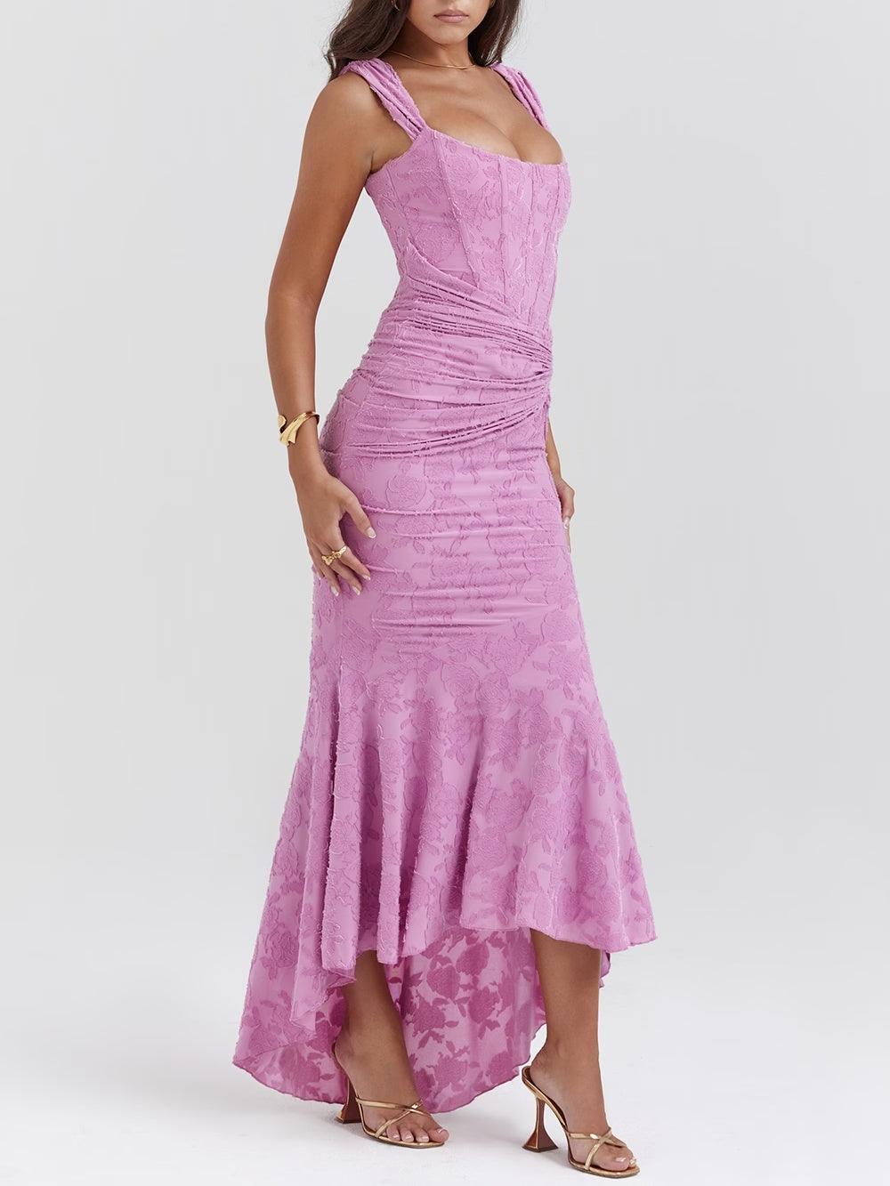 Selina | Vestido midi de encaje con cola de sirena