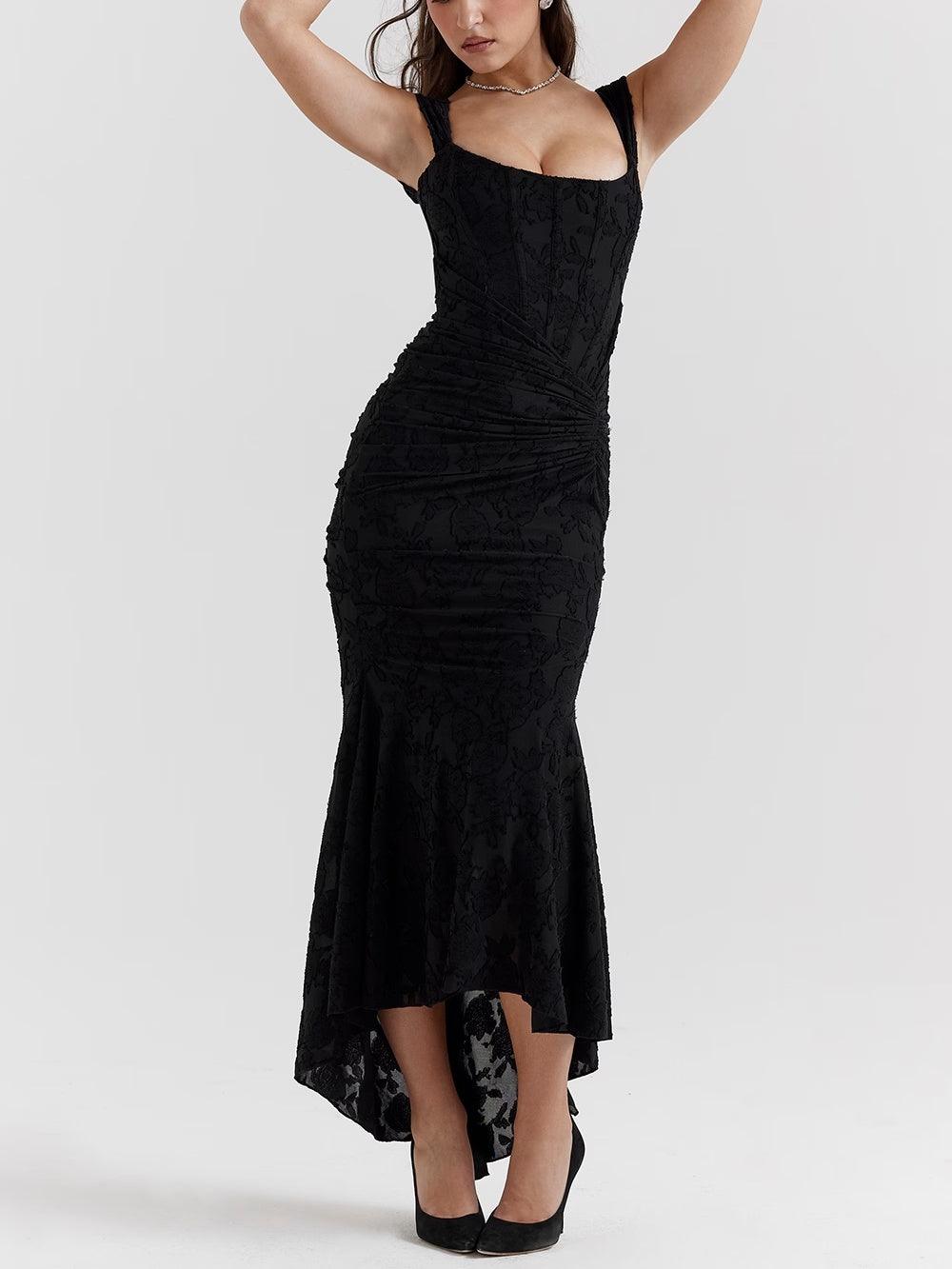 Selina | Vestido midi de encaje con cola de sirena