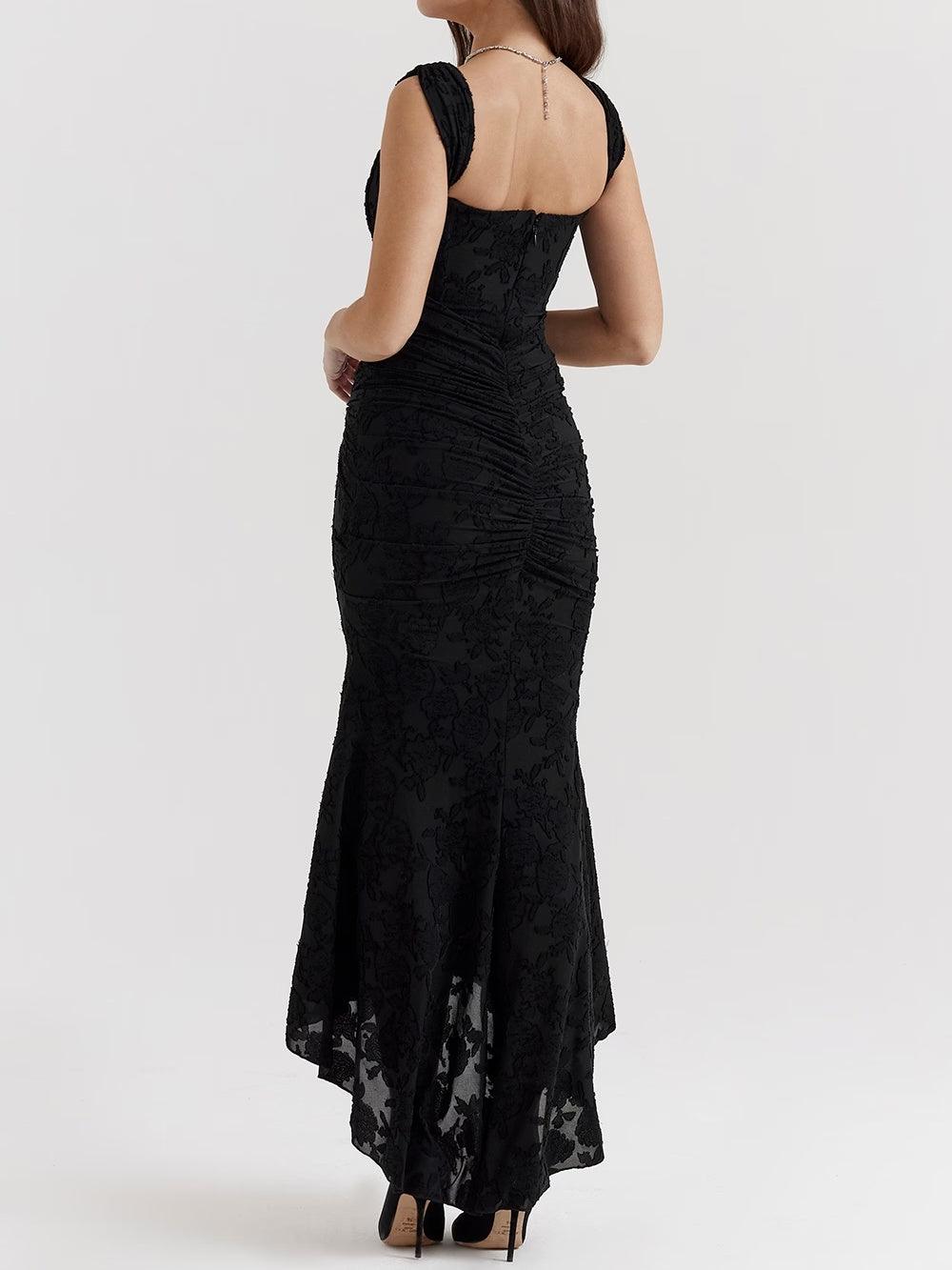 Selina | Vestido midi de encaje con cola de sirena