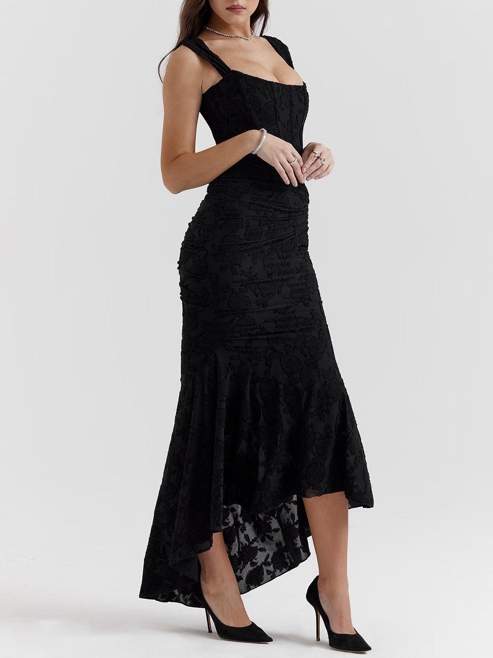 Selina | Vestido midi de encaje con cola de sirena