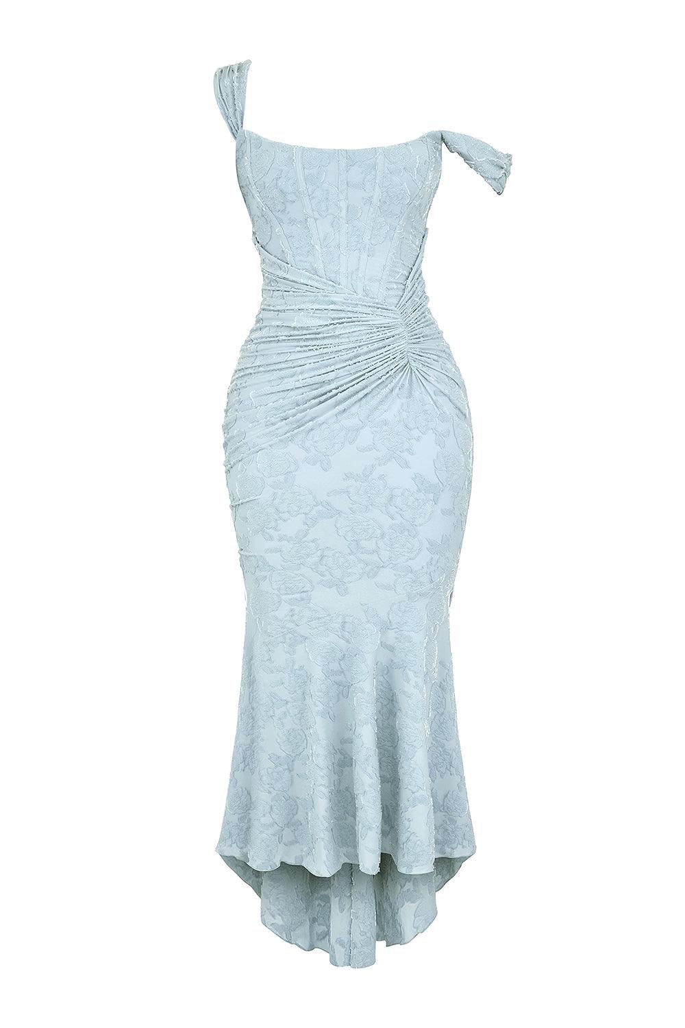 Selina | Vestido midi de encaje con cola de sirena