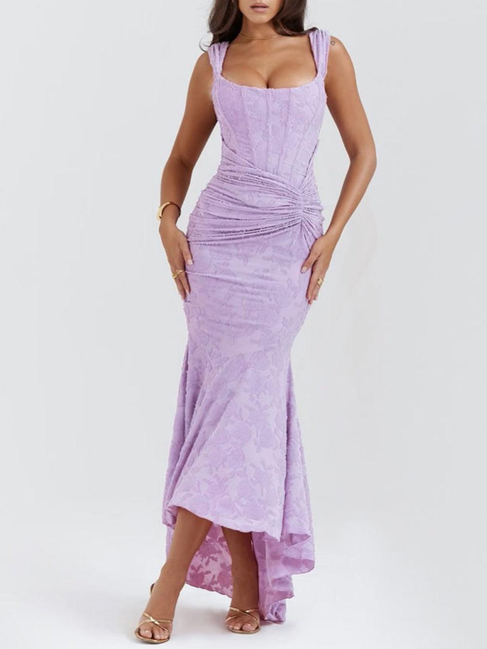 Selina | Vestido midi de encaje con cola de sirena