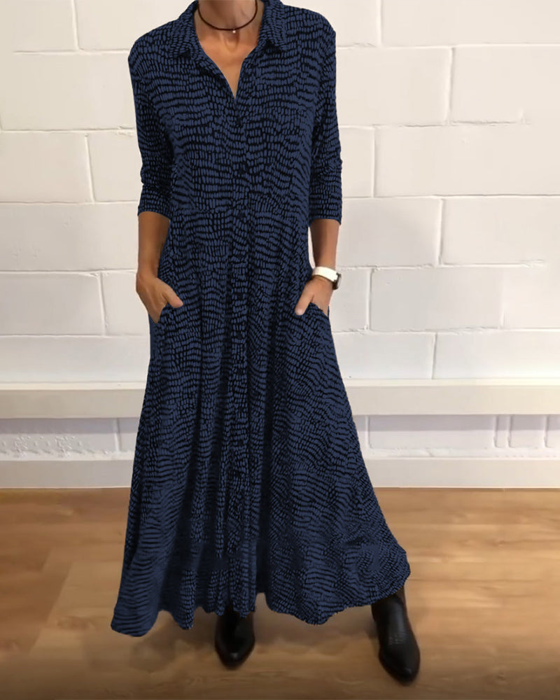 Marvella™ | Vestido Maxi Camisero Fluido