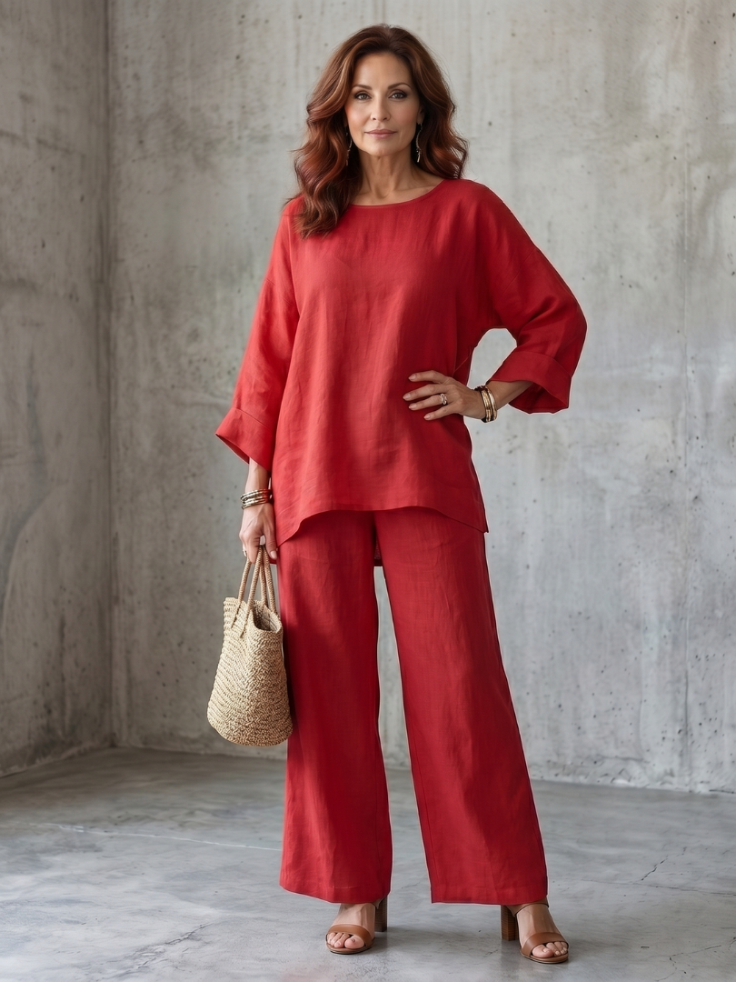 Prue | Conjunto de túnica oversize y pantalón de pierna ancha