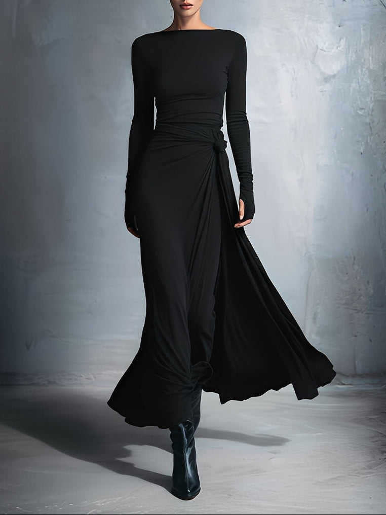 Naiara | Vestido Maxi con Nudo de Seda