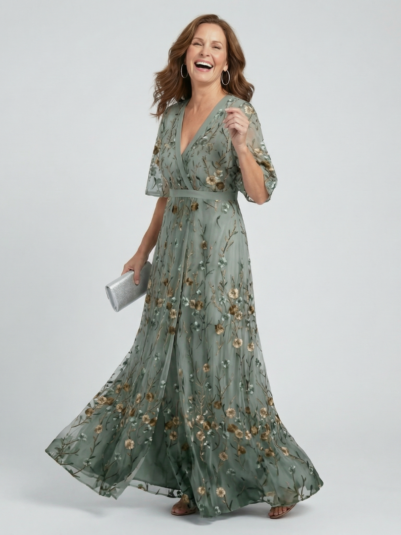 Selora | Vestido Maxi Fluido Halter con Flores