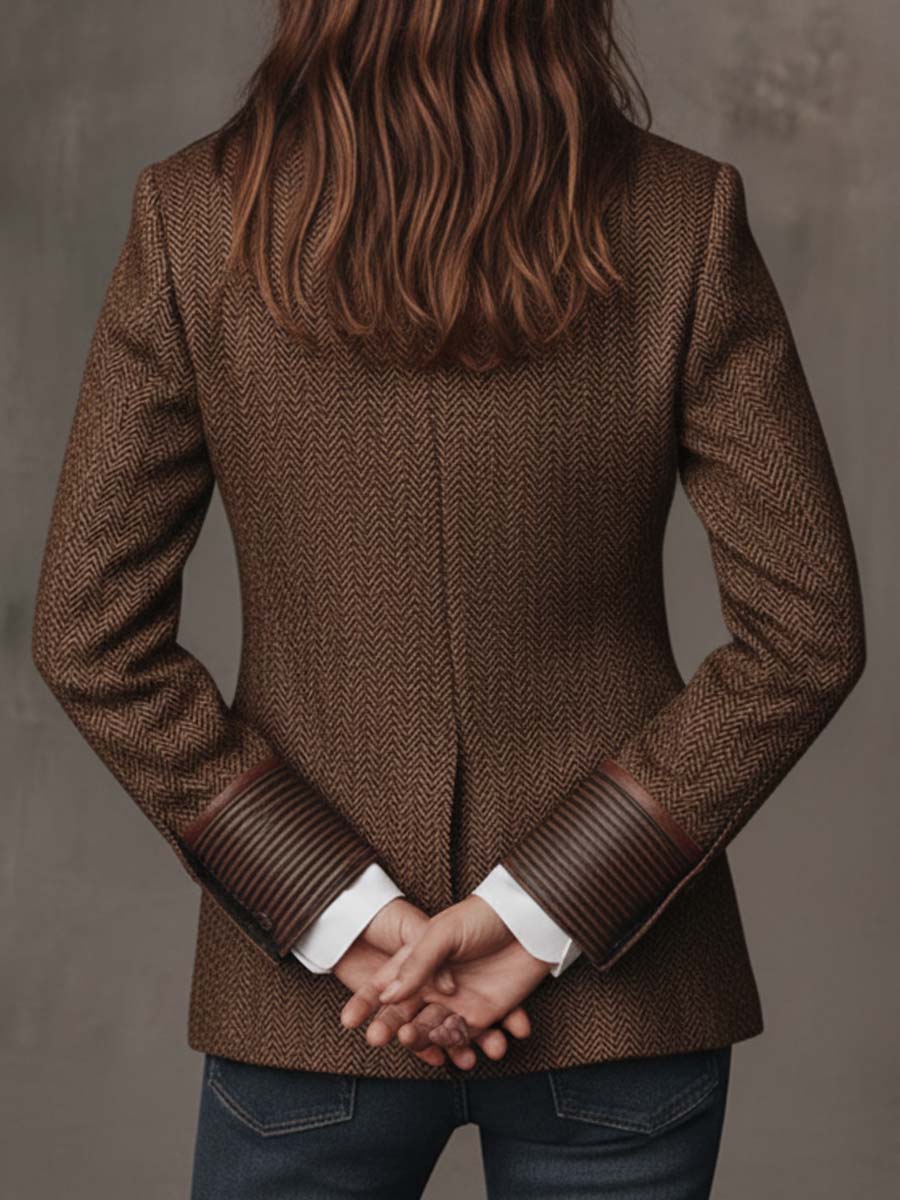 Gisela | Blazer Con Canesú Estampado De Espiga
