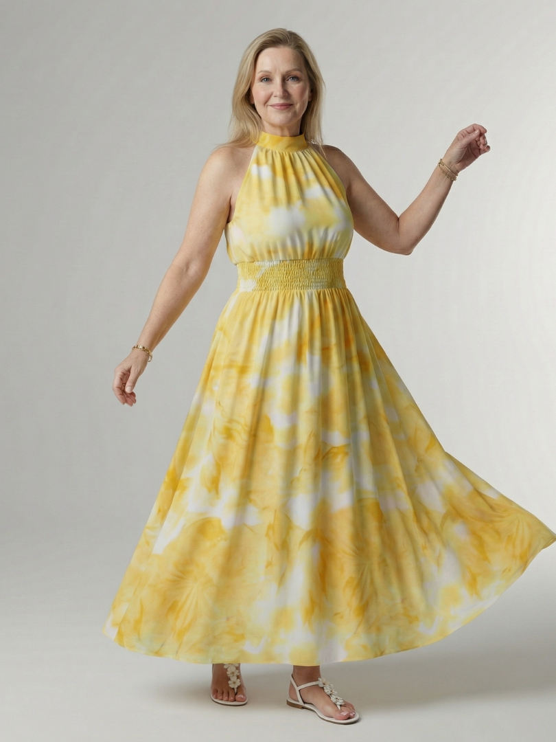 Winifred | Vestido Midi Halter Fruncido