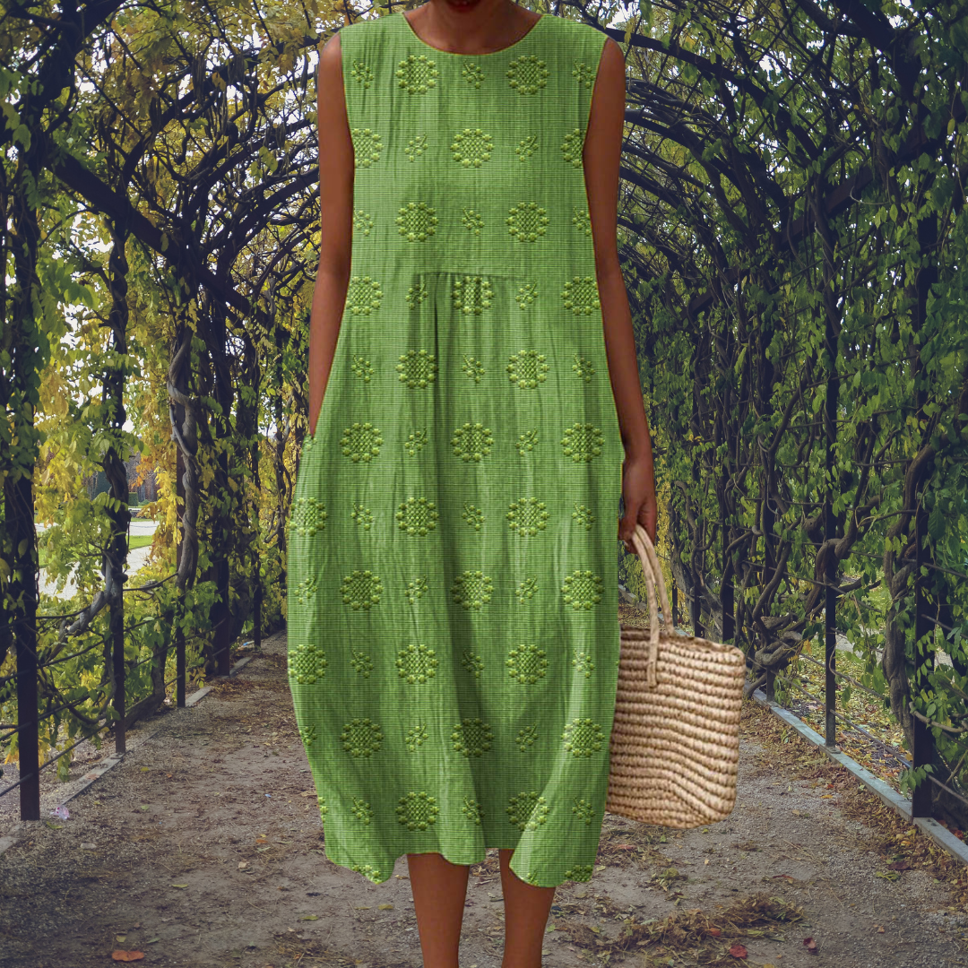 Aikaterini | Vestido Elegante Sin Mangas con Bolsillos