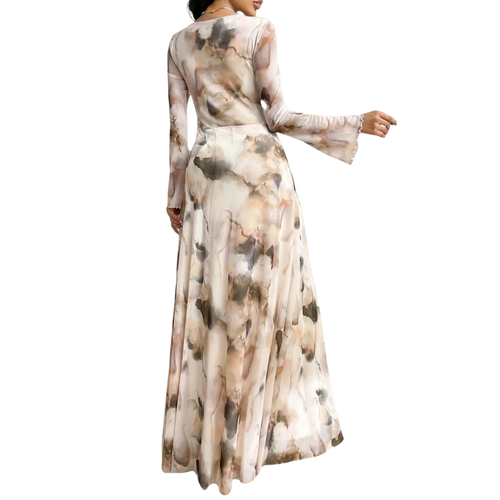Aurora: vestido elegante de malla con estampado tie-dye
