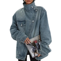 Camille – Chaqueta Asimétrica de Botones Street Style