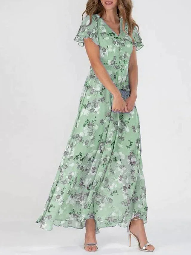 Amara | Vestido Maxi Floral Fluido