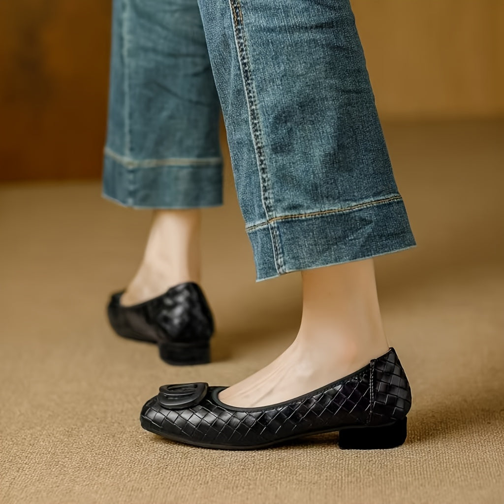 Marlowe™ | Zapatos Planos Trenzados de Tacón Bajo