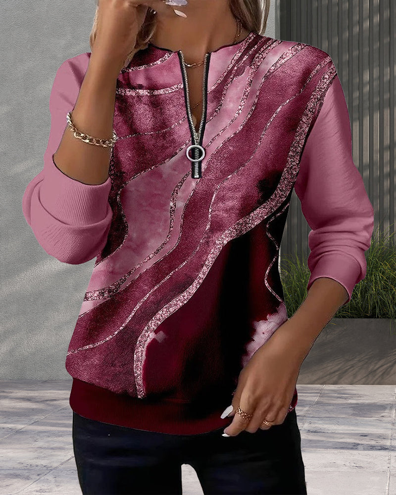 Sudadera vintage Liora con media cremallera