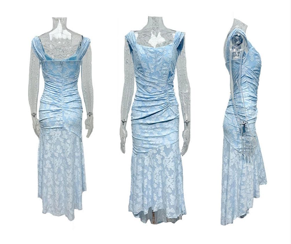 Selina | Vestido midi de encaje con cola de sirena