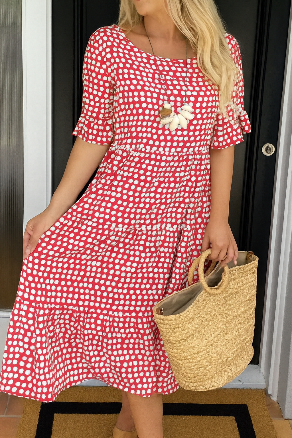 Riley | Vestido midi de manga corta
