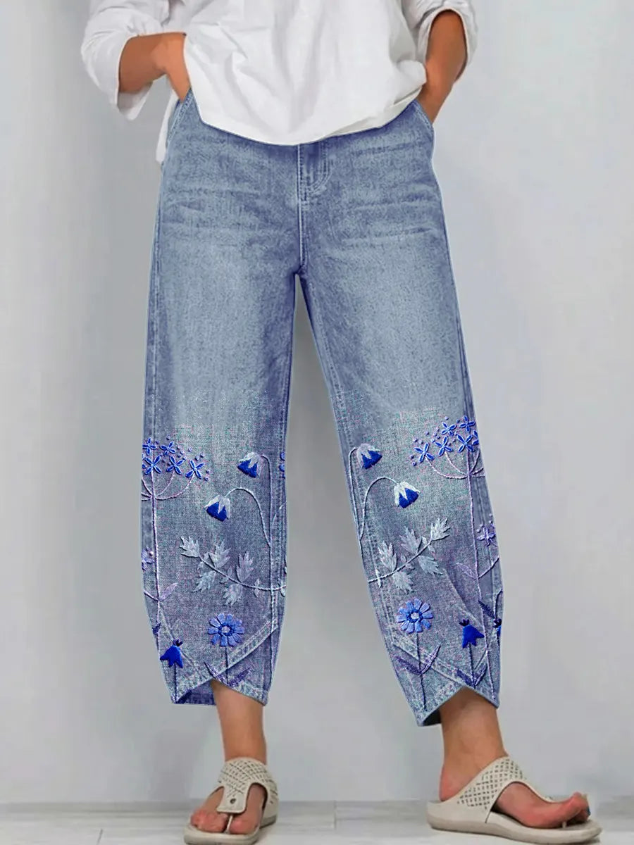 Aven | Pantalón informal bordado