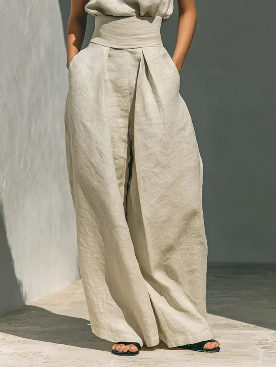 Joana Conjunto Elegante de Algodón y Lino