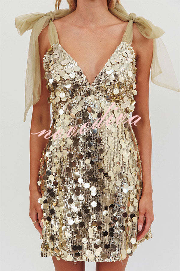 Minivestido de lentejuelas Celeste Glamour