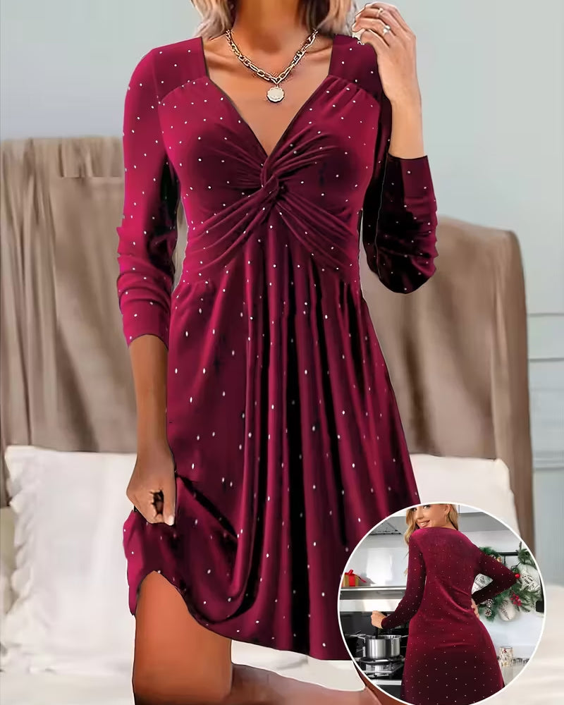 Averie Vestido de topos con escote en V